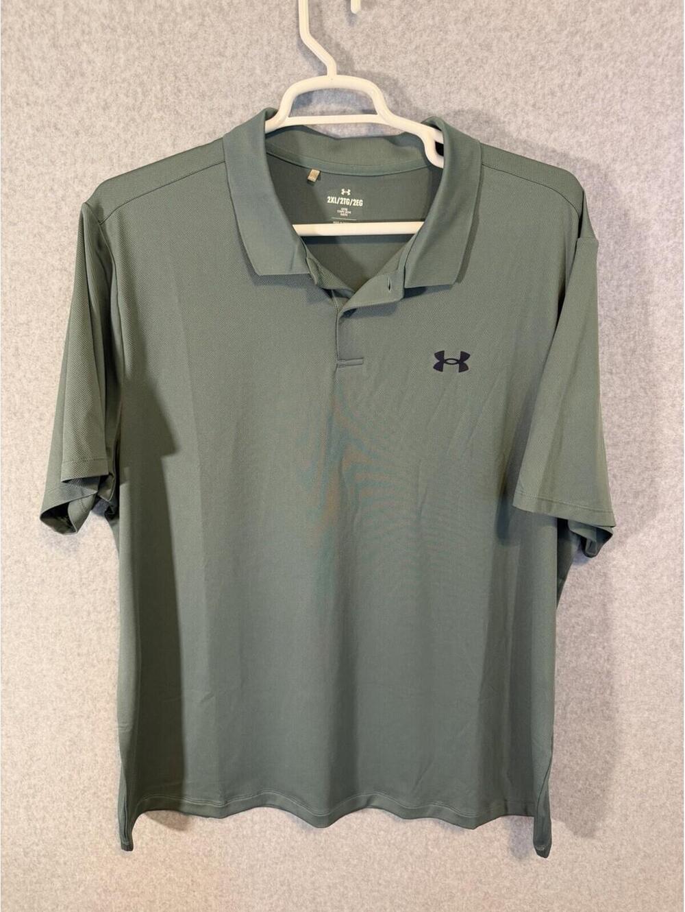 Under Armour Polo Shirt Mens XXL Green Golf Performance